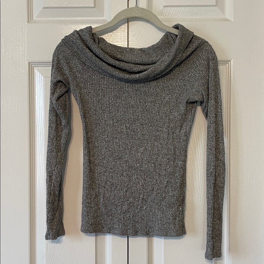 Express Cowl Neck Rib Knit Sweater - Picture 2 of 5